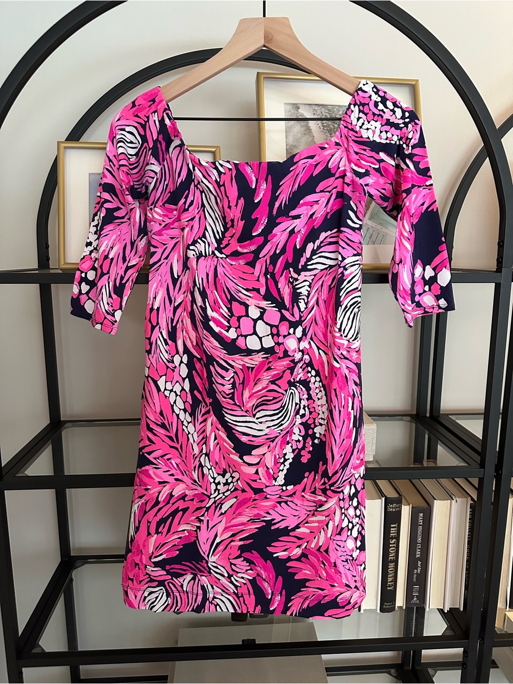 Lilly Pulitzer Pink & Navy Printed Shift Dress